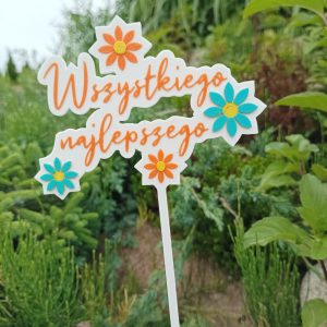 Topper "Wszystkiego najlepszego pomarańczowy"