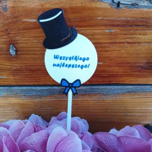 Topper "KOŁO Z CYLINDREM WSZYSTKIEGO NAJLEPSZEGO"