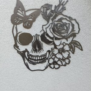 Dekoracja okienna "CZASZKA" kwiaty motyl