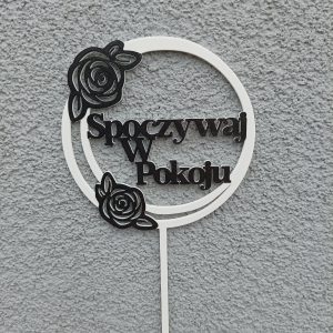 Topper "Spoczywaj w pokoju z różą"