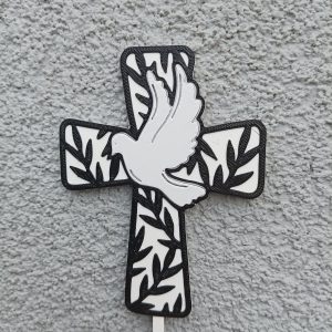 Topper "Krzyż z gołębiem"