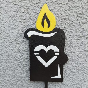 Topper "Świeczka z sercem"