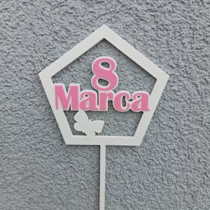 Topper "8 marca" z motylem