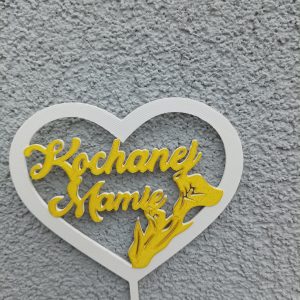 Topper "Kochanej mamie" z kwiatem