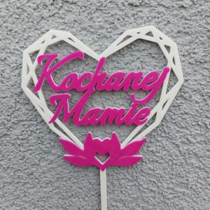 Topper "Kochanej mamie" z kwiatem