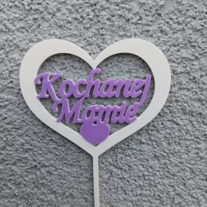 Topper "Kochanej mamie" z sercem